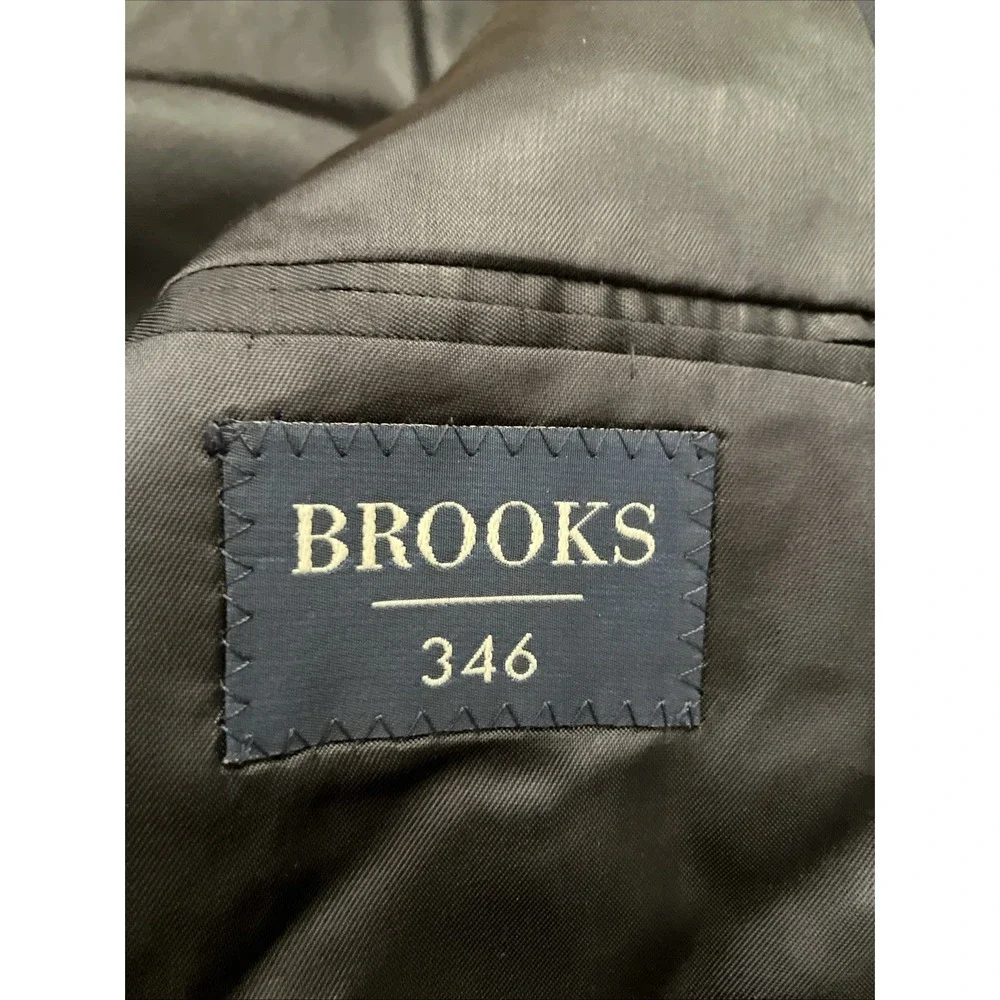 346 Brooks Brothers Blazer Sport Coat Mens 40R Solid Blue Wool Gold Buttons